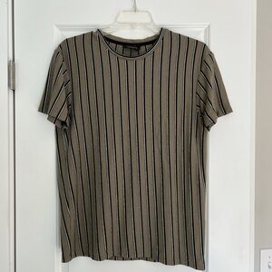 Men’s Bershka green/black striped shirt
